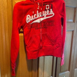 Red Ohio State zip up hoodie